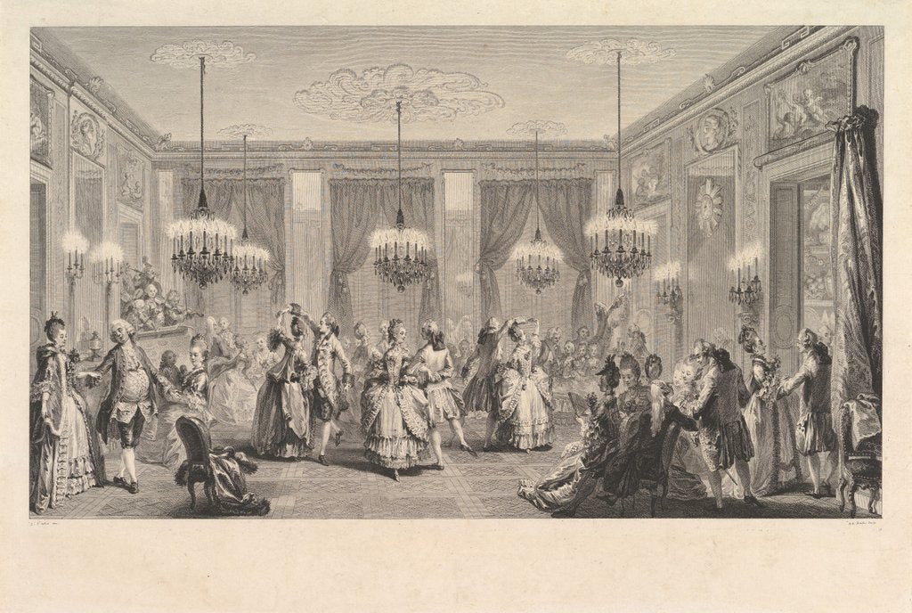 Detail of Le Bal Paré, 1774 by Antoine Jean Duclos
