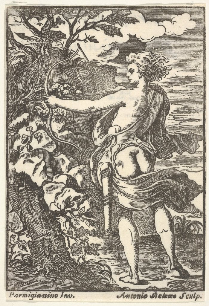 Detail of Callisto hunting with drawn bow, after Parmigianino), 1720-1740 by Antonio Belemo
