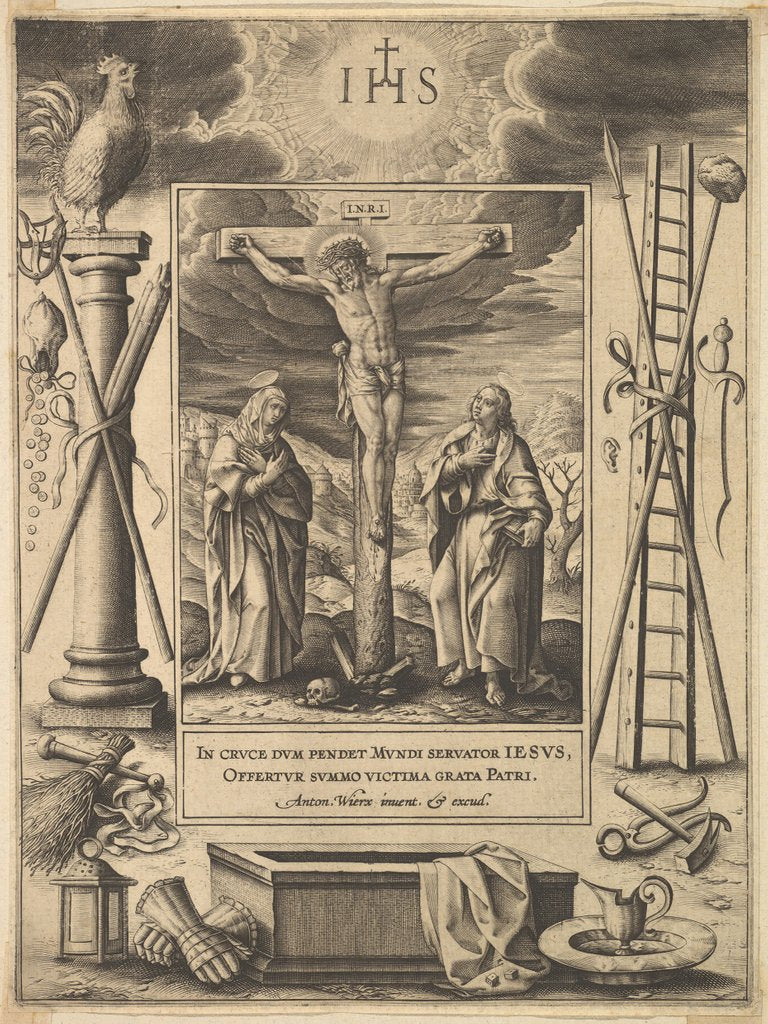 Detail of Christ on the Cross, before 1604 by Antonius Wierix