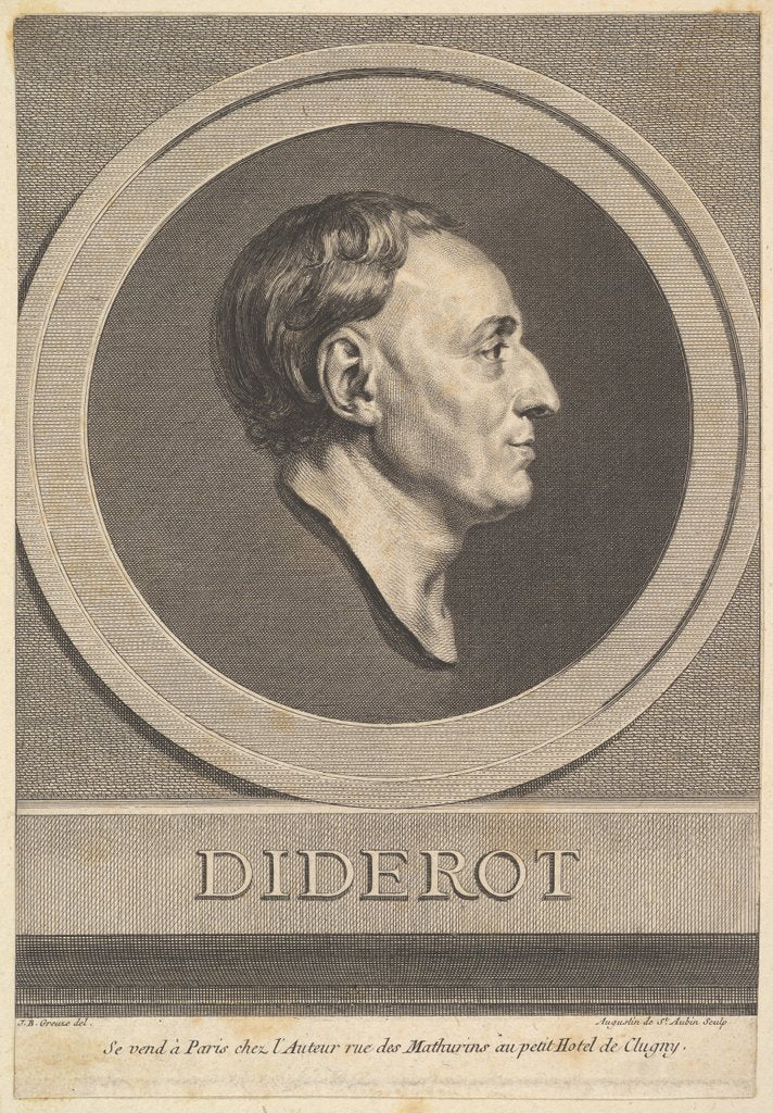 Detail of Portrait of Denis Diderot, 1766 by Augustin de Saint-Aubin