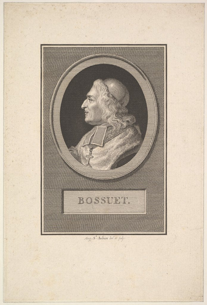 Detail of Portrait of Bossuet, 1803 by Augustin de Saint-Aubin
