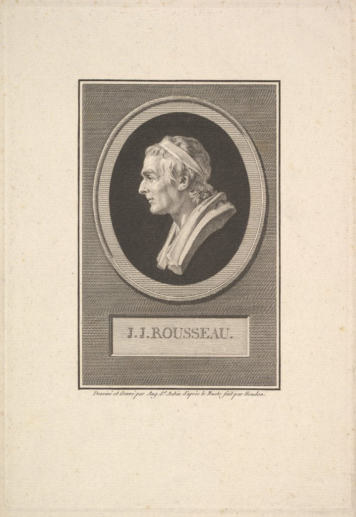 Detail of Portrait of J. J. Rousseau, 1801 by Augustin de Saint-Aubin