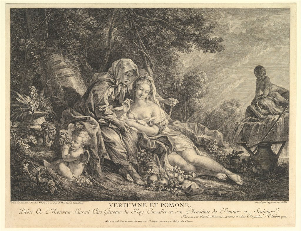 Detail of Vertumnus and Pomona, 1765 by Augustin de Saint-Aubin