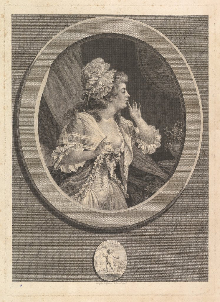 Detail of Au Moins Soyez Discret, 1789 by Augustin de Saint-Aubin