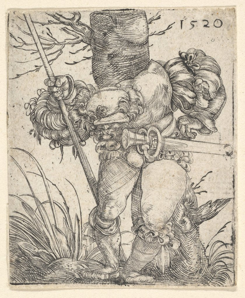 Detail of Footsoldier in front of a Tree, mid-17th century by Barthel Beham
