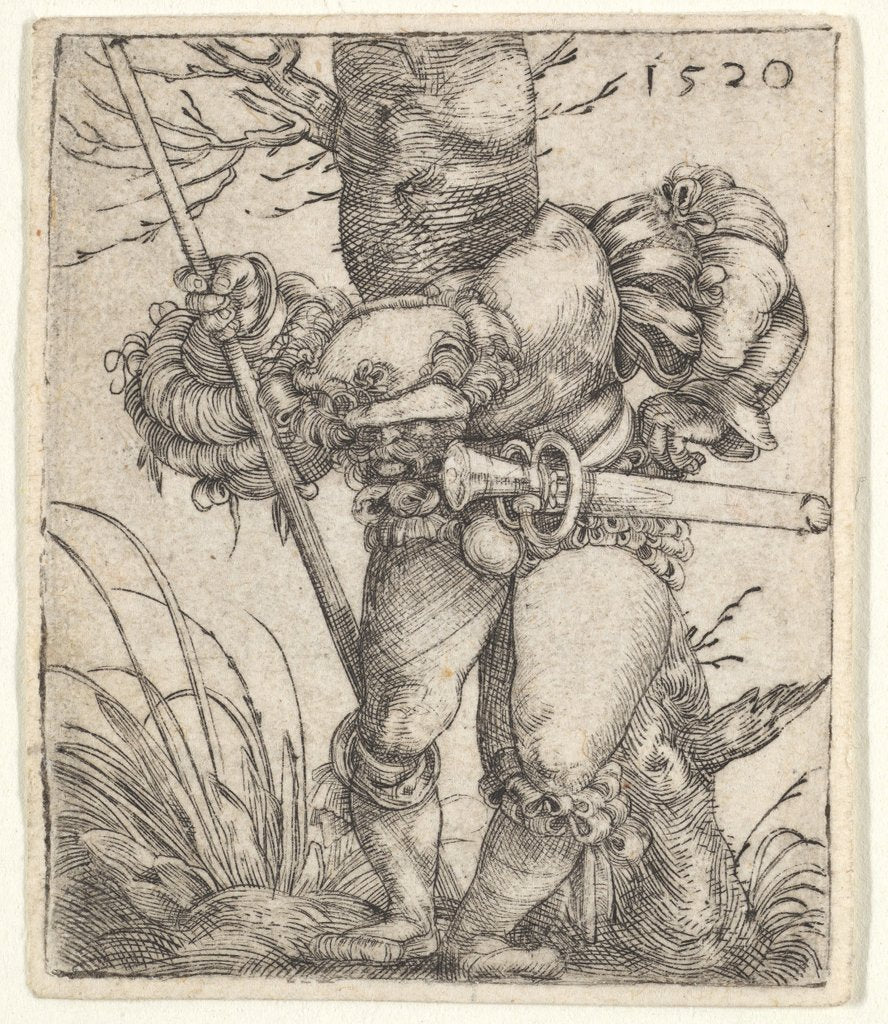 Detail of Bending Soldier Leaning against a Tree, 1520 by Barthel Beham