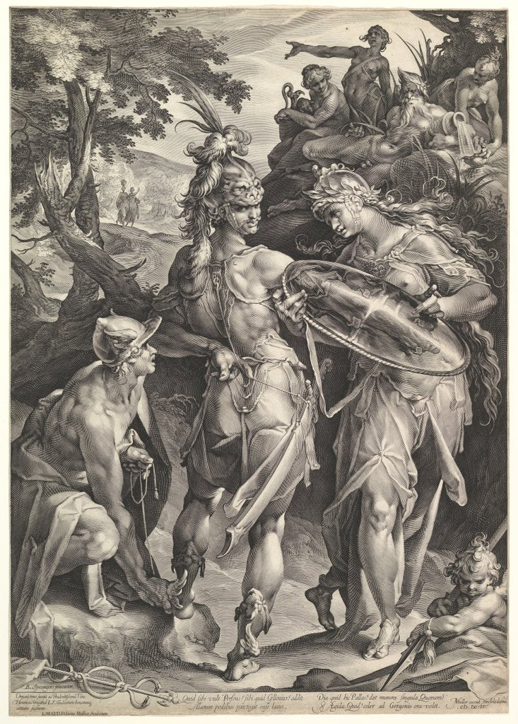 Detail of Minerva and Mercury Arming Perseus, 1604 by Bartholomeus Spranger/Jan Muller