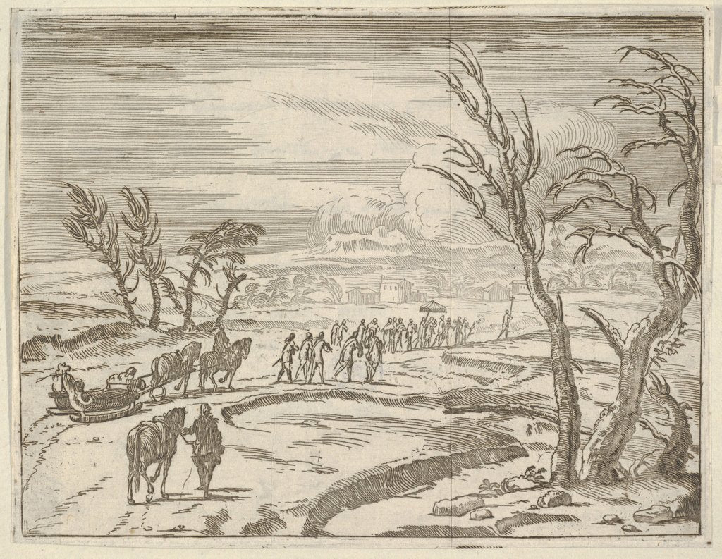 Detail of Francesco I d'Este, Despite his Discomfort, Displays his Piety While Traveling in the Snow…, 1659 by Bartolomeo Fenice