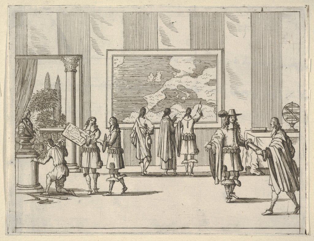 Detail of Francesco I d'Este Invites Foreign Scholars to Court, from L'Idea di un Principe ed Eroe C…, 1659 by Bartolomeo Fenice