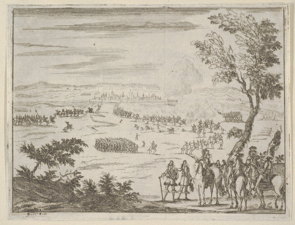 Detail of Francesco I d'Este and the French Army Besiege Valenza, which has Been Taken by the Spanis…, 1659 by Bartolomeo Fenice