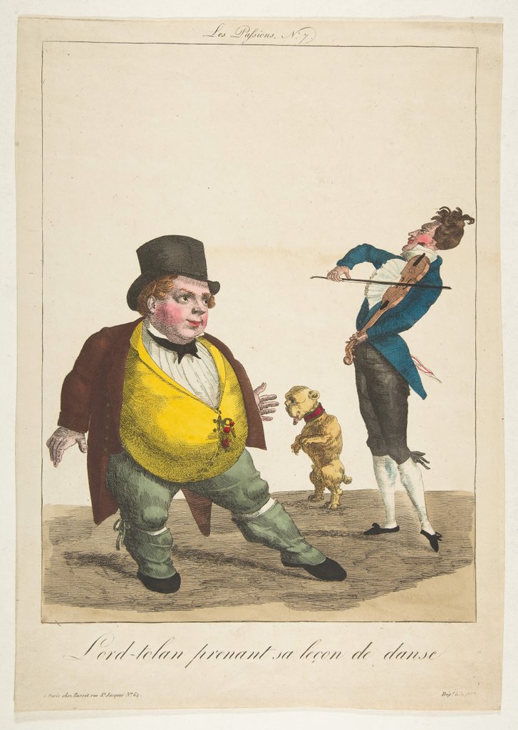 Detail of Lord-tolan prenant sa leçon de dance, La Passions, No. 7, 19th century by Basset