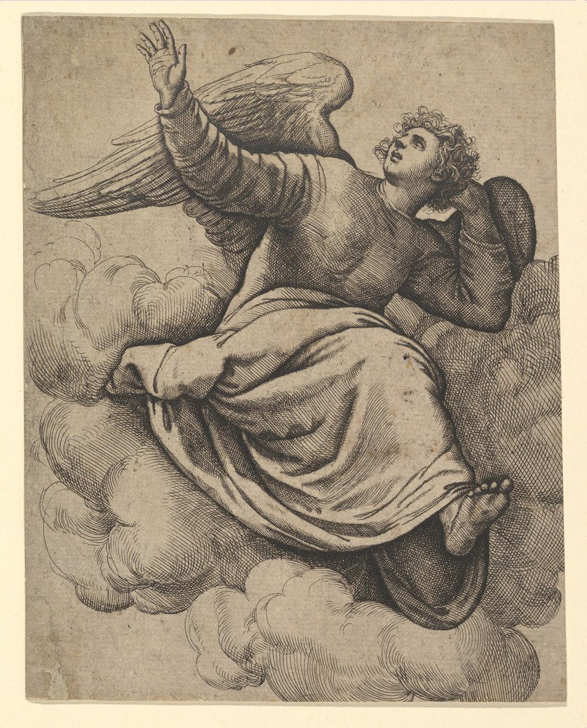 Detail of Angel Seated on a Cloud, ca. 1560 by Battista Franco Veneziano