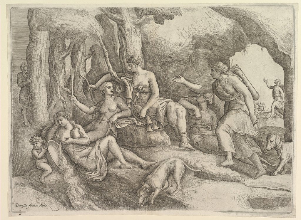 Detail of Diana Resting with Nymphs by Battista Franco Veneziano