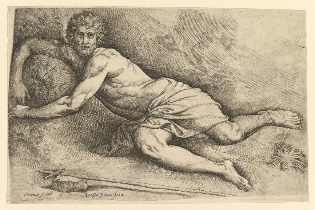 Detail of St. John the Baptist in the Wilderness, ca. 1552-54 by Battista Franco Veneziano