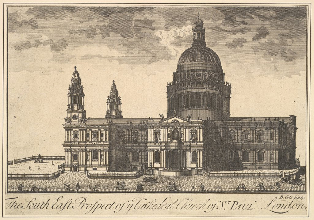 Detail of The South East Prospect of the Cathedral Church of St. Paul, London, 1720-30 by Benjamin Cole