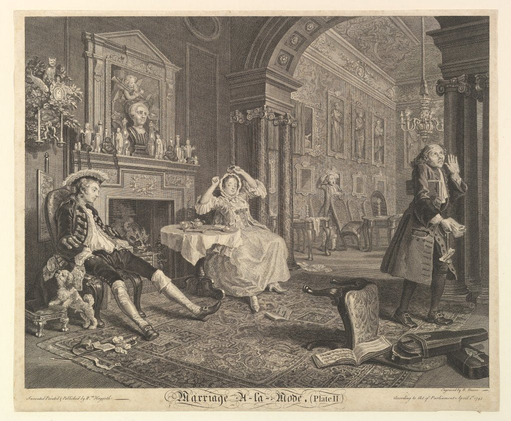 Detail of Marriage A-la-Mode, Plate II, April 1, 1745 by Bernard Baron