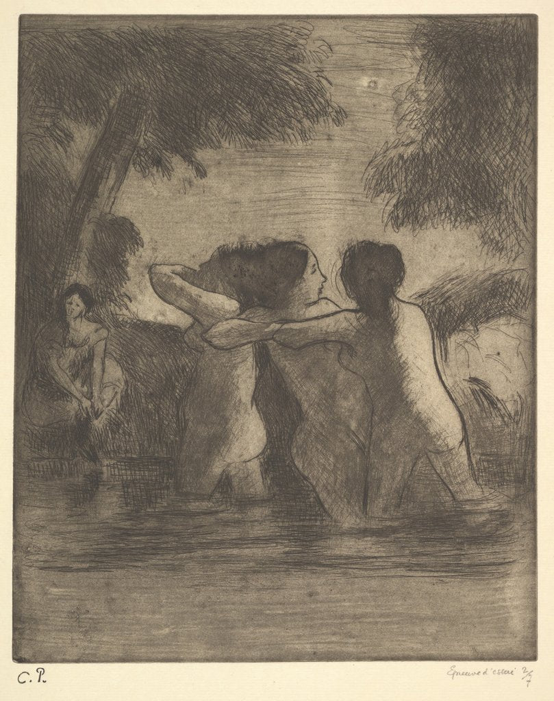 Detail of Four Bathers, 1895 by Camille Pissarro
