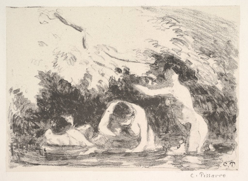 Detail of Bathers in the Shade of Wooded Banks, 1894 by Camille Pissarro