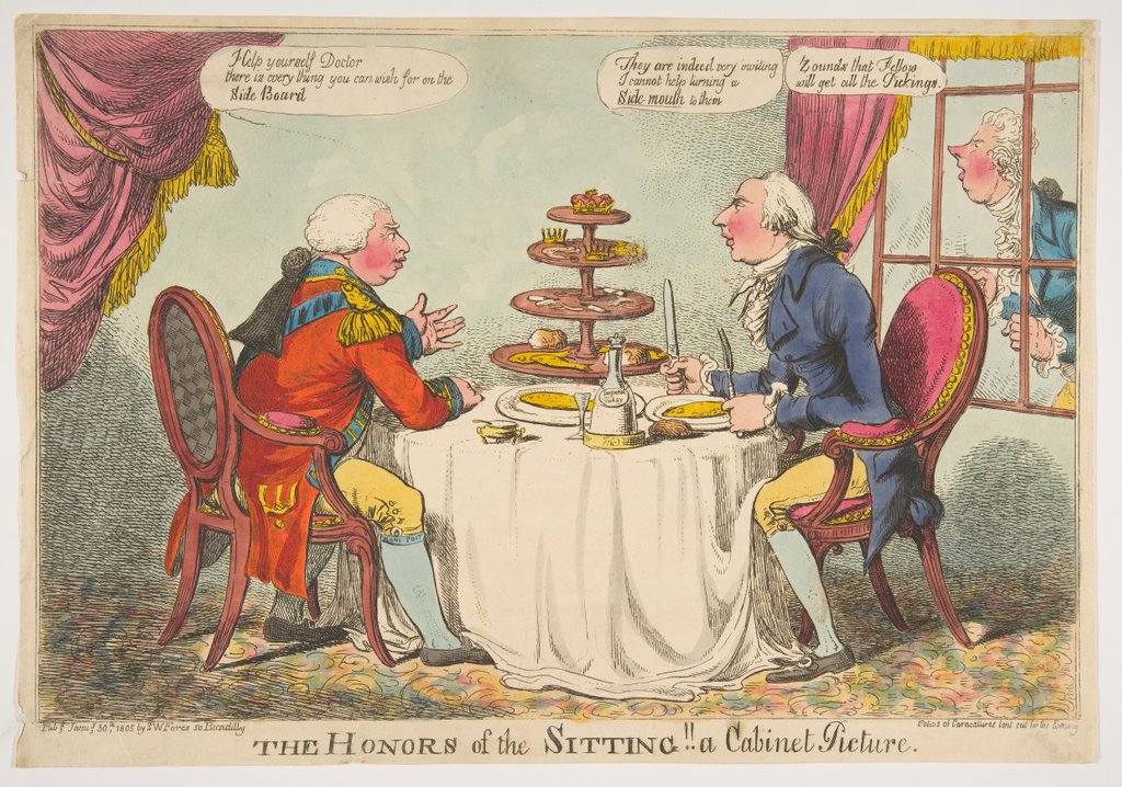Detail of The Honors of the Sitting! A Cabinet Picture, January 30, 1805 by Charles Williams