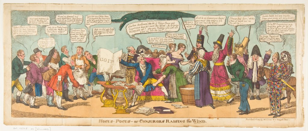 Detail of Hocus Pocus-or Conjurors Raising the Wind, October 1, 1814 by Charles Williams