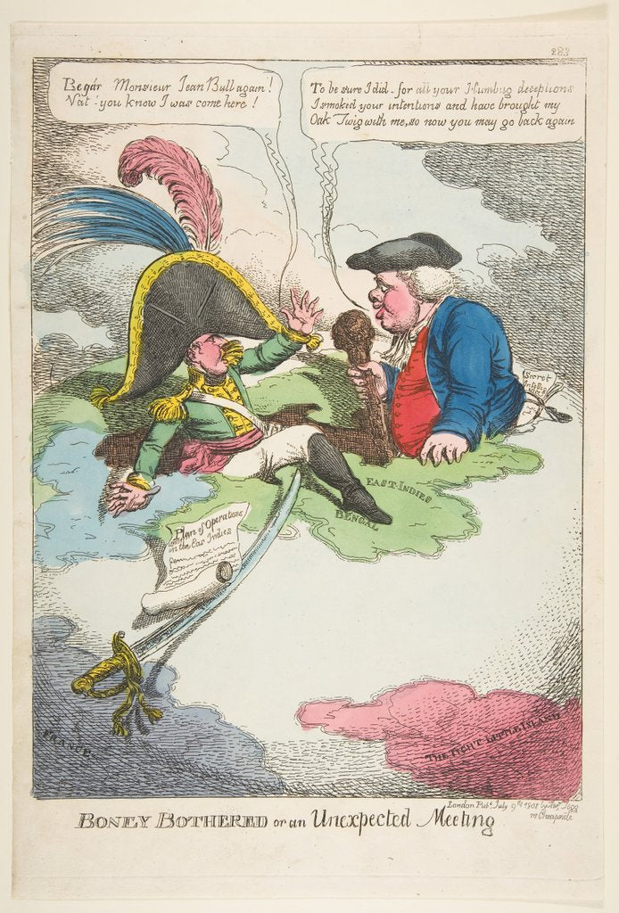 Detail of Boney Bothered or an Unexpected Meeting, July 9, 1808 by Charles Williams