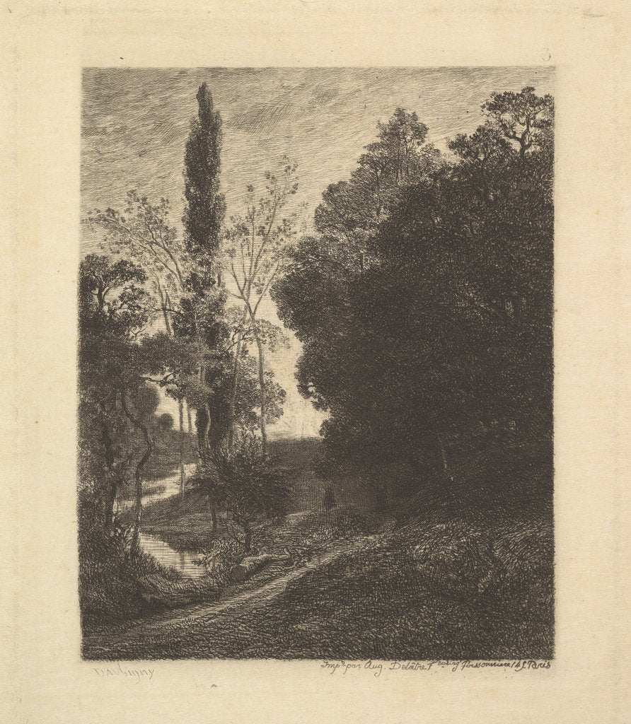Detail of The Banks of Cousin, ca. 1850 by Charles Francois Daubigny
