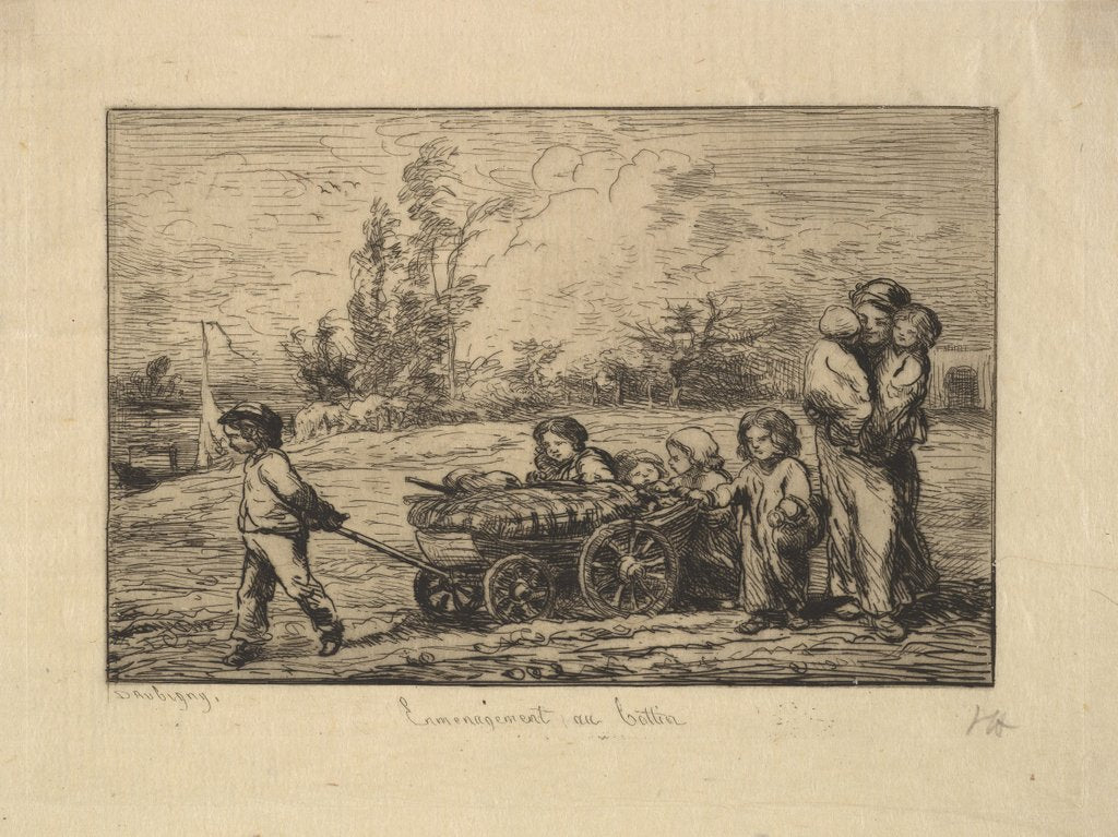 Detail of Moving into the Boat, 1861 by Charles Francois Daubigny