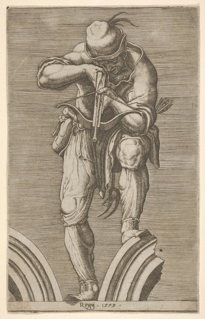 Detail of A Man Shooting a Crossbow, 1579 by Cherubino Alberti