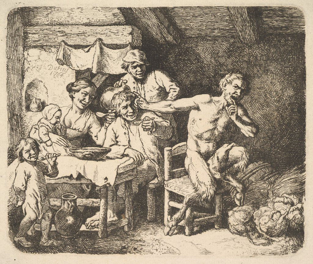 Detail of The Satyr and the Peasant, 1764 by Christian Wilhelm Ernst Dietrich