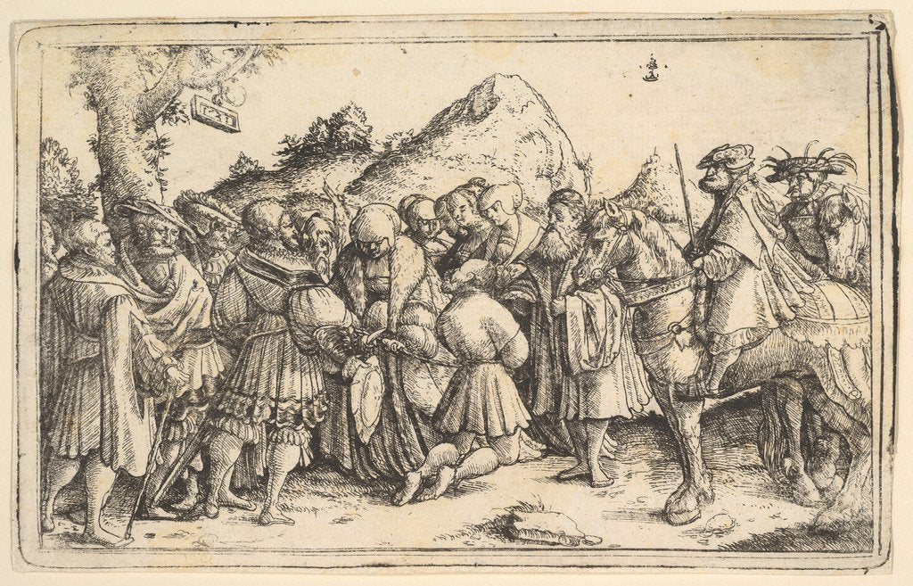 Detail of The pardoning of a criminal, 1531 by Christoph Bockstorffer