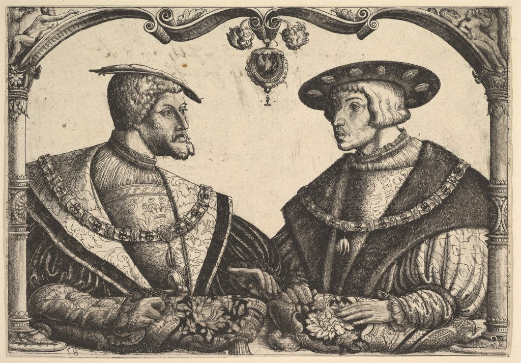 Detail of Emperors Charles V and Ferdinand I, ca. 1531 by Christoph Bockstorffer