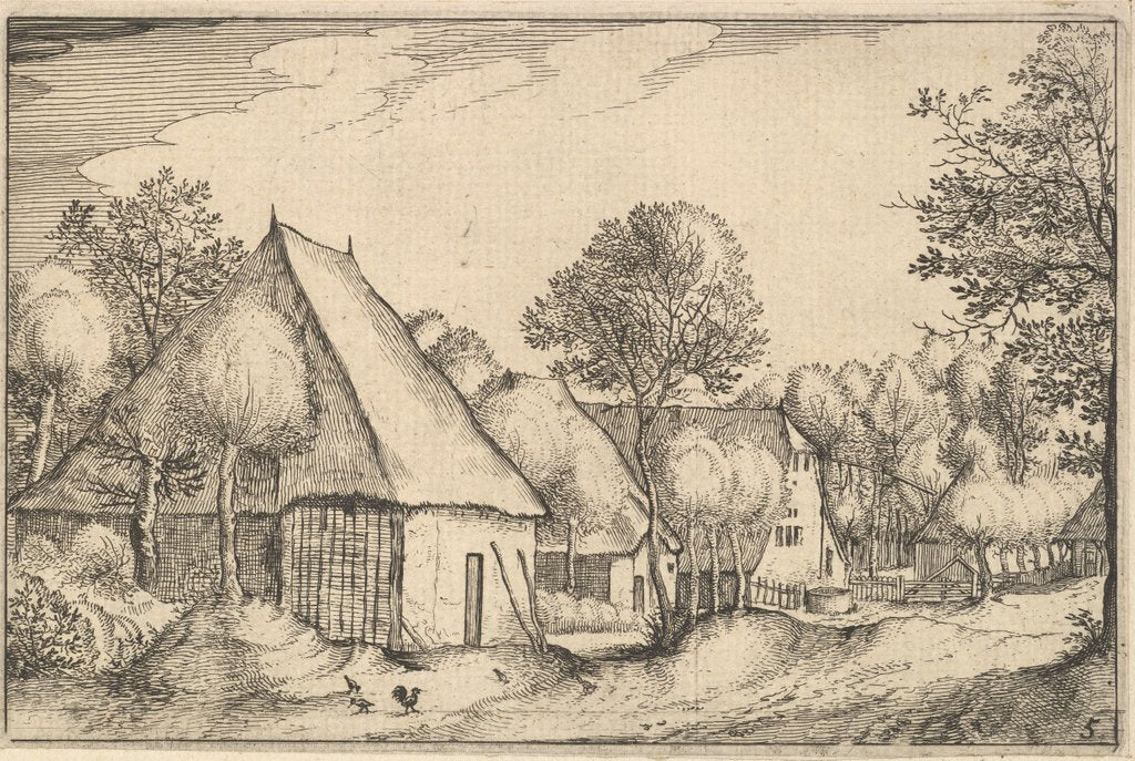 Detail of Farmyard, plate 5 from Regiunculae et Villae Aliquot Ducatus Brabantiae, ca. 1610 by Claes Jansz Visscher