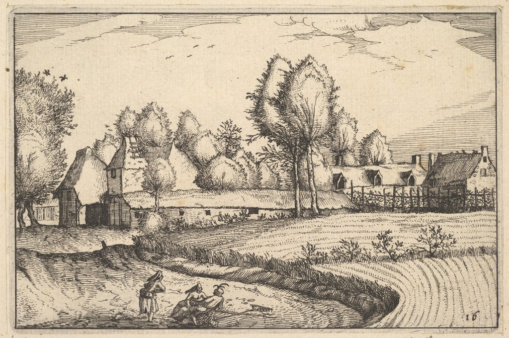 Detail of Road along a Field, plate 16 from Regiunculae et Villae Aliquot Ducatus Brabantiae, ca. 1610 by Claes Jansz Visscher
