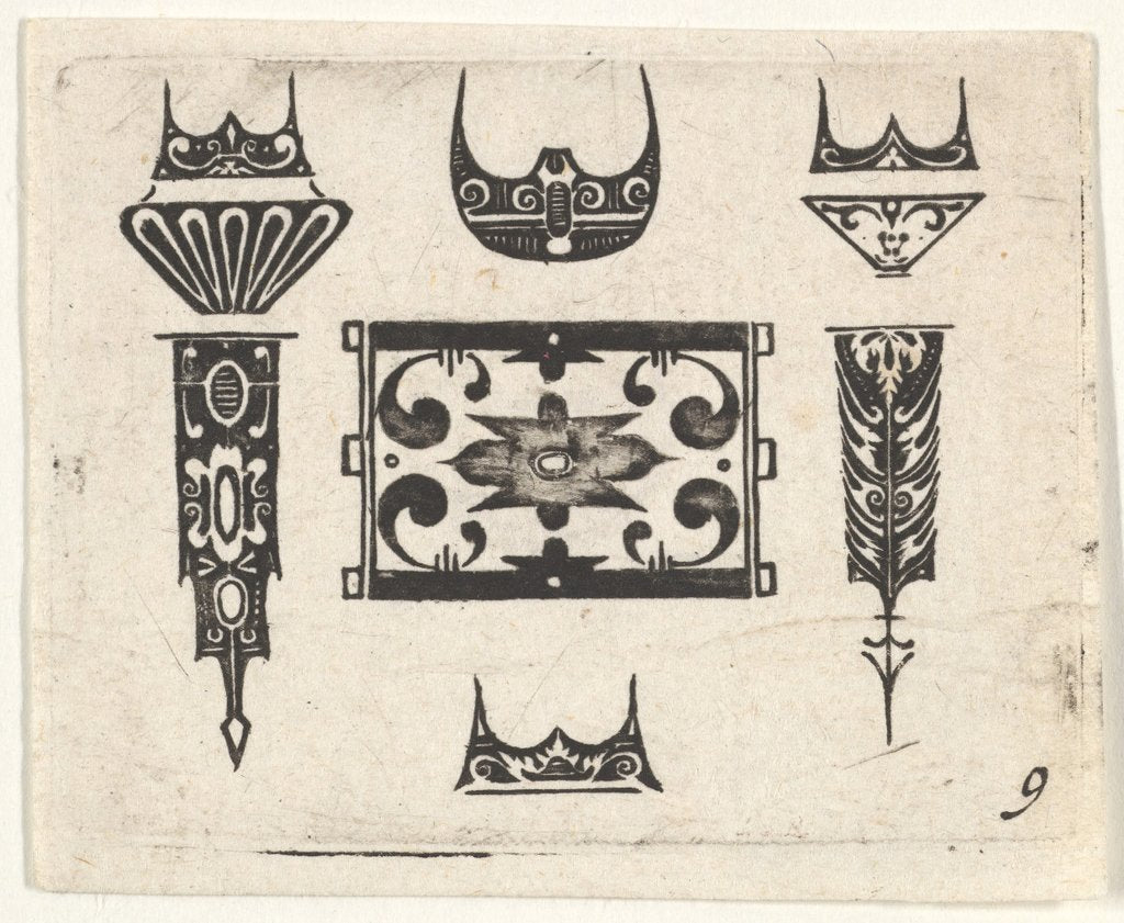 Detail of Blackwork Print with Nine Motifs, ca. 1620 by Claes Jansz Visscher