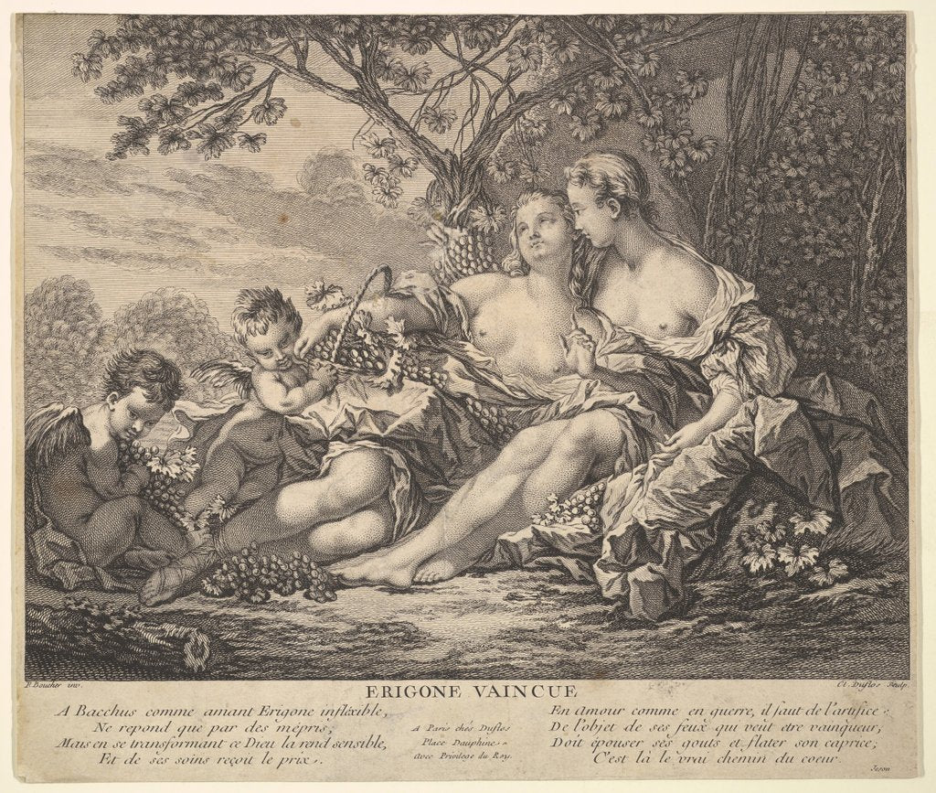 Detail of Erigone Vanquished, ca. 1745 by Claude Augustin Duflos le Jeune