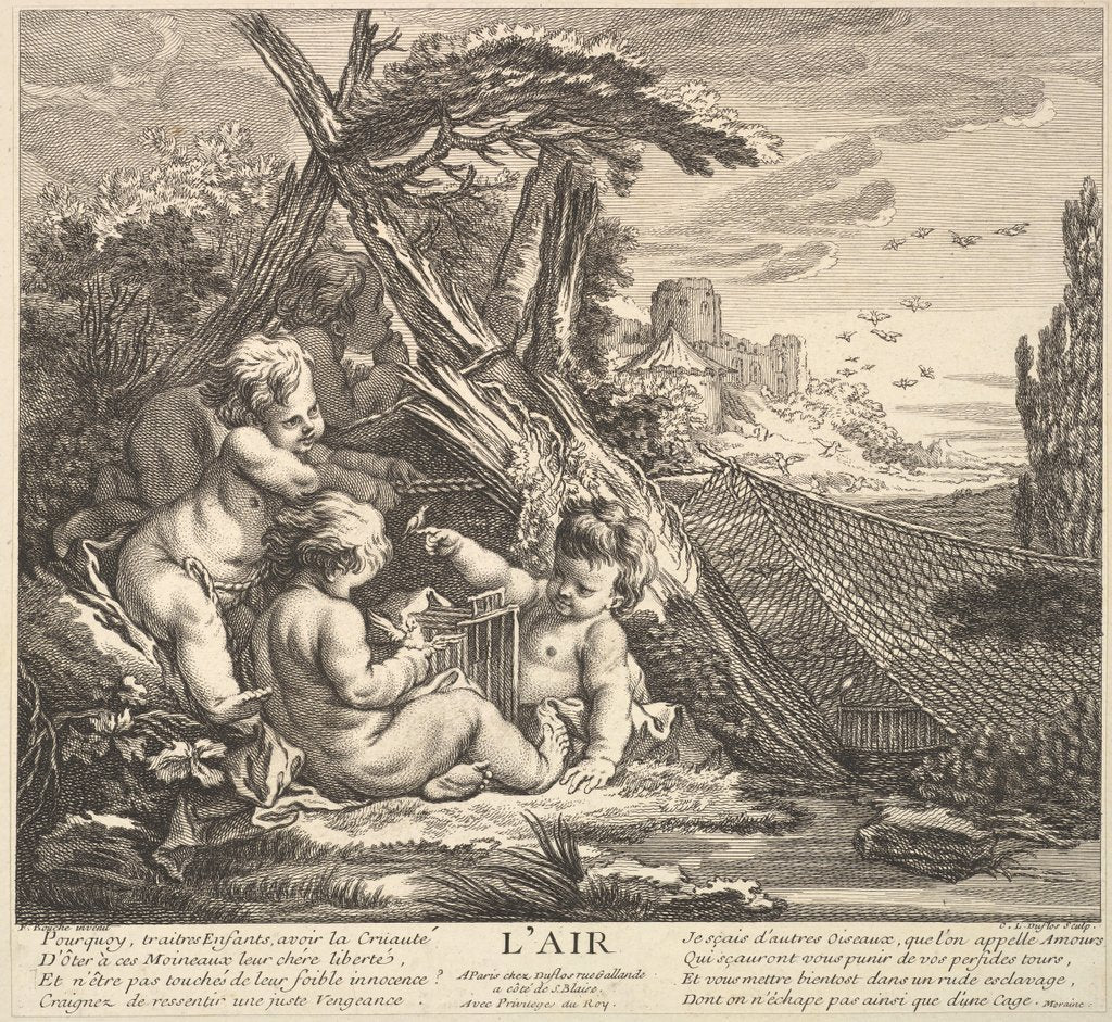 Detail of Air, 18th century by Claude Augustin Duflos le Jeune
