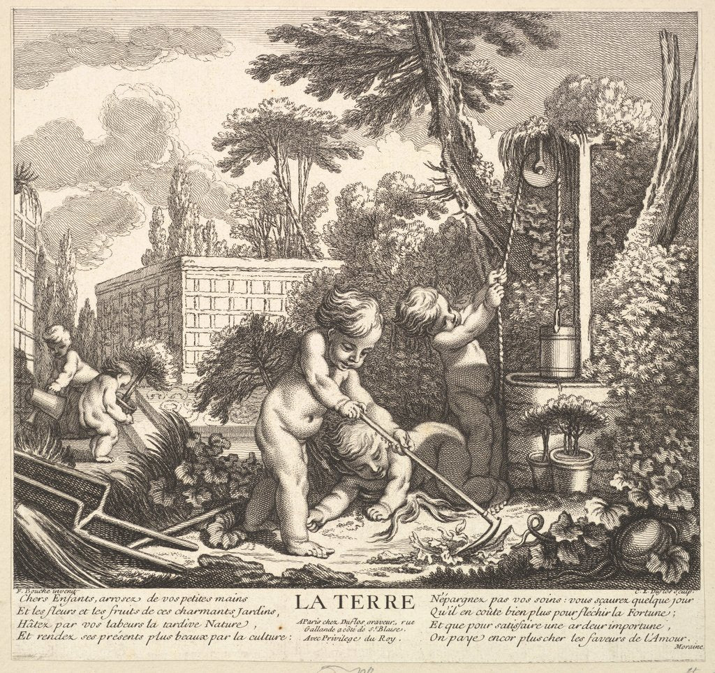Detail of Earth, 18th century by Claude Augustin Duflos le Jeune