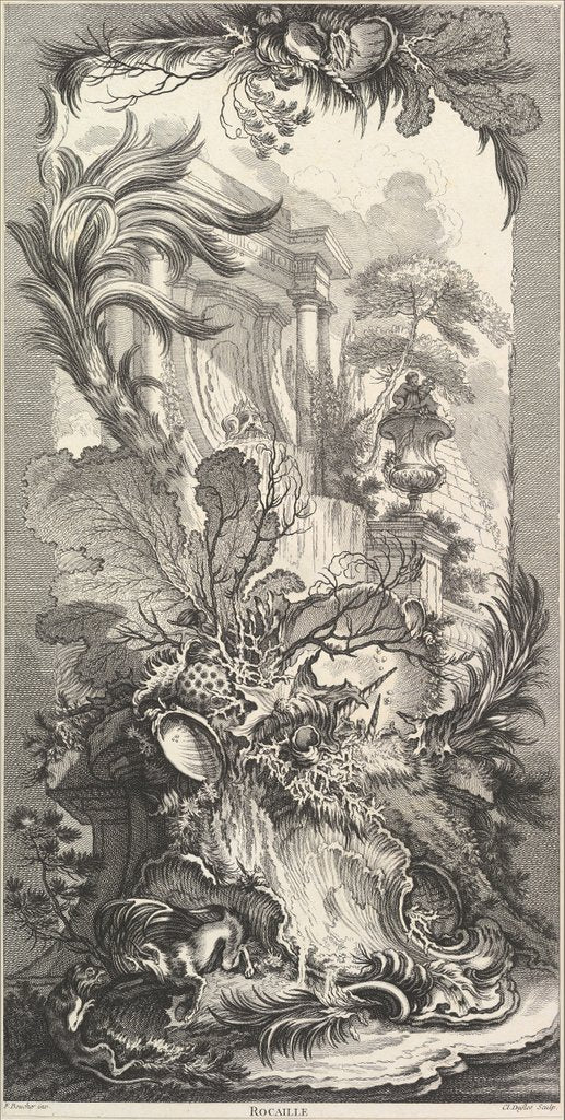 Detail of Rocaille, ca. 1737 by Claude Augustin Duflos le Jeune