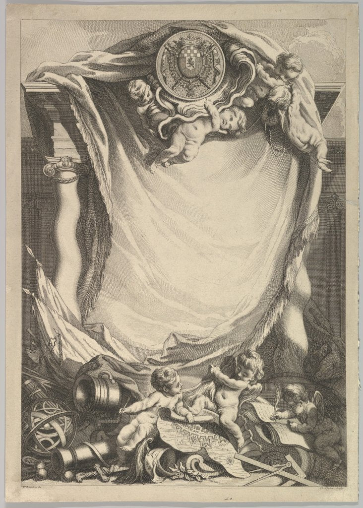 Detail of Frame for a Dedication Plate, 18th century by Claude Augustin Duflos le Jeune