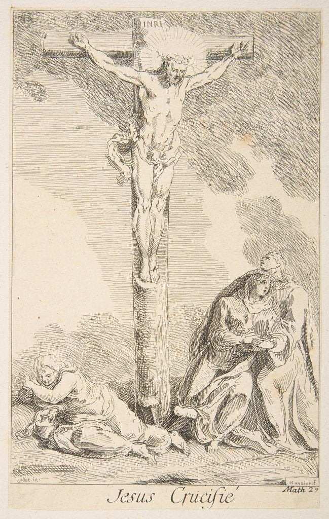 Detail of Crucifixion by Claude Gillot/Jacques Gabriel Huquier