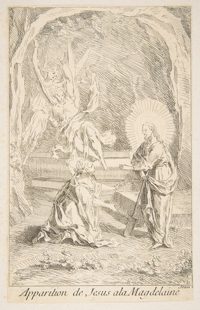 Detail of Christ appearing to Mary Magdelen by Claude Gillot/Jacques Gabriel Huquier