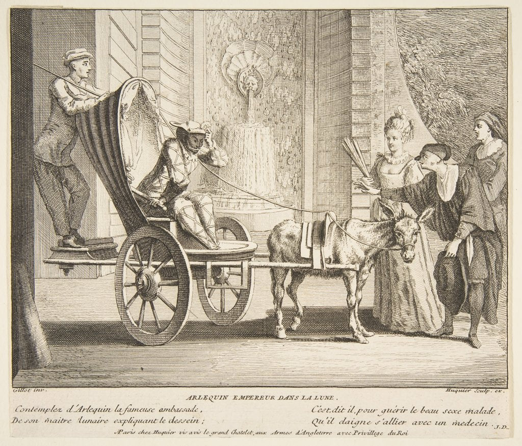 Detail of Harlequin, Emperor on the Moon by Claude Gillot/Jacques Gabriel Huquier