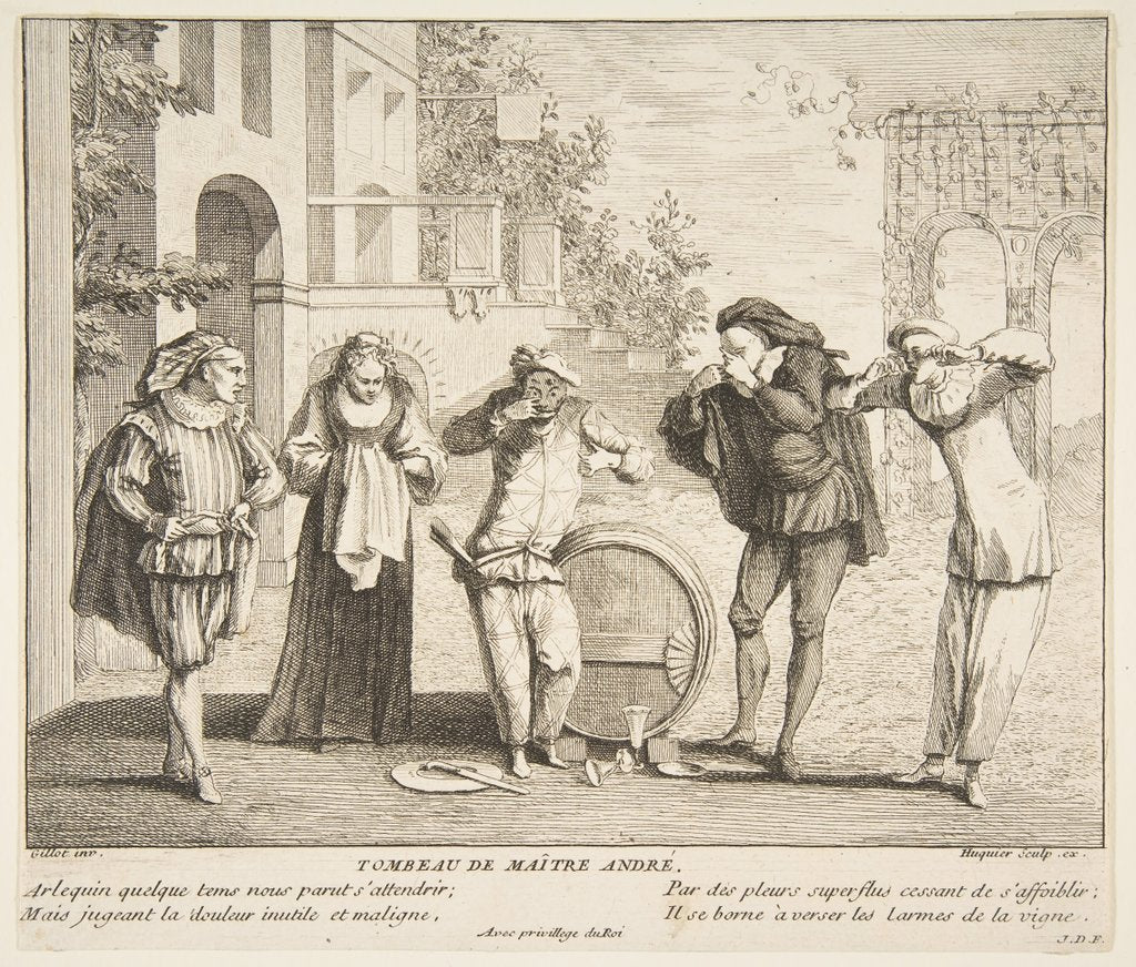 Detail of The Death of Maitre Andre by Claude Gillot/Jacques Gabriel Huquier