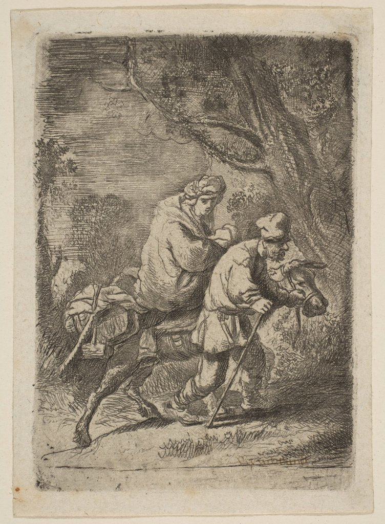 Detail of The Flight into Egypt: Small Plate by Claude Henri Watelet
