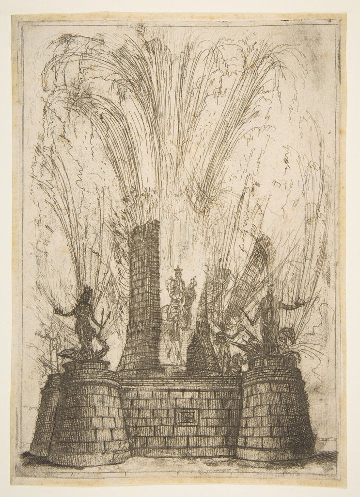 Detail of The Round Tower Ruptured to Reveal the Statue of the King of the Romans, 1637 by Claude Lorrain