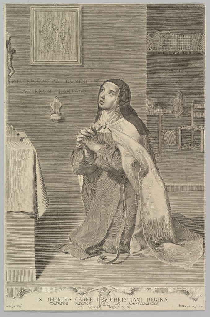 Detail of St. Theresa Kneeling in Prayer, 1661 by Claude Mellan