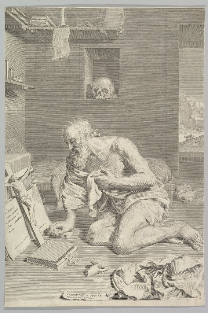 Detail of St. Jerome Praying in His Cell, 1665 by Claude Mellan