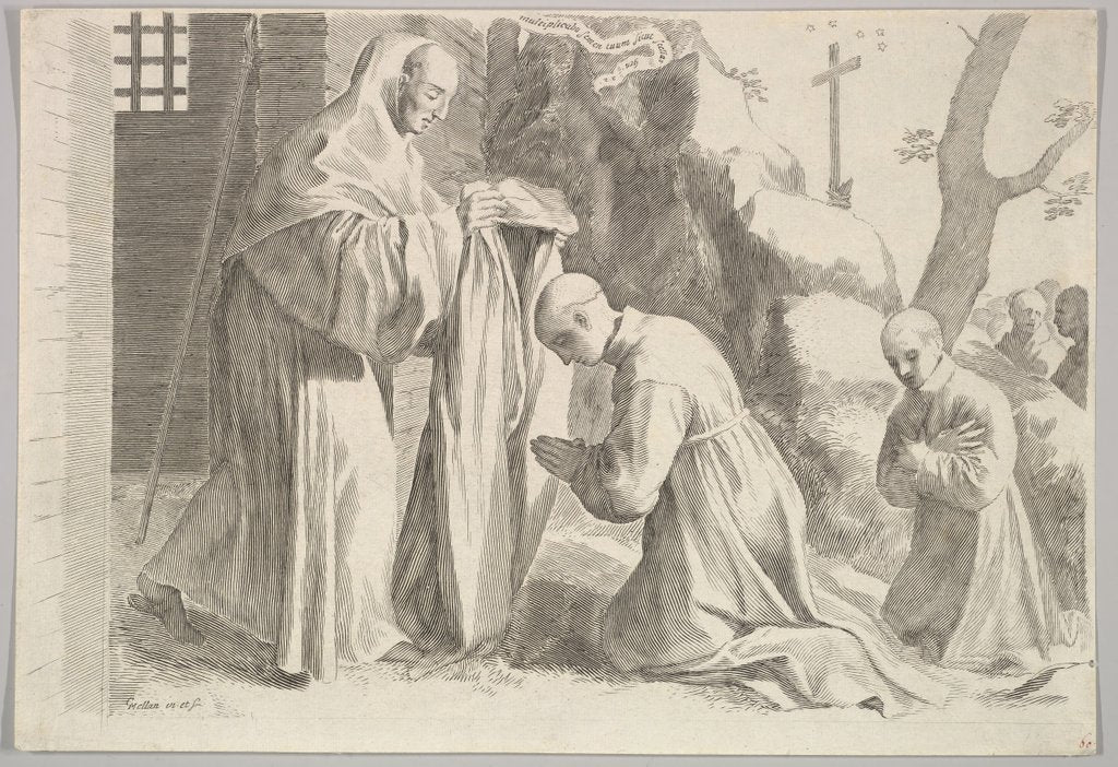 Detail of St. Bernard Receives a Monk's Habit by Claude Mellan