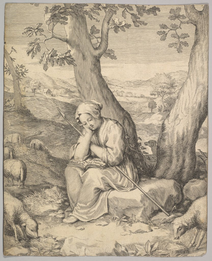 Detail of St. Genevieve by Claude Mellan