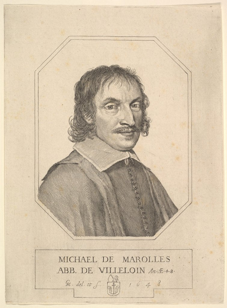 Detail of Portrait of Michel de Marolles, 1648 by Claude Mellan